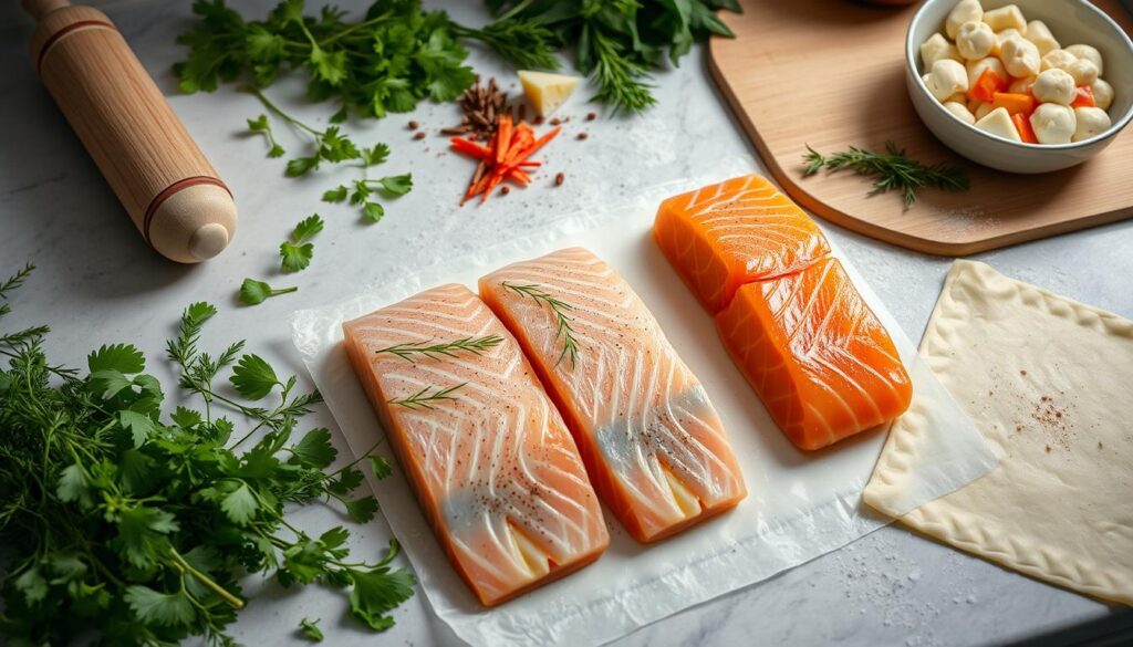 preparing salmon for wellington preparing salmon for wellington
